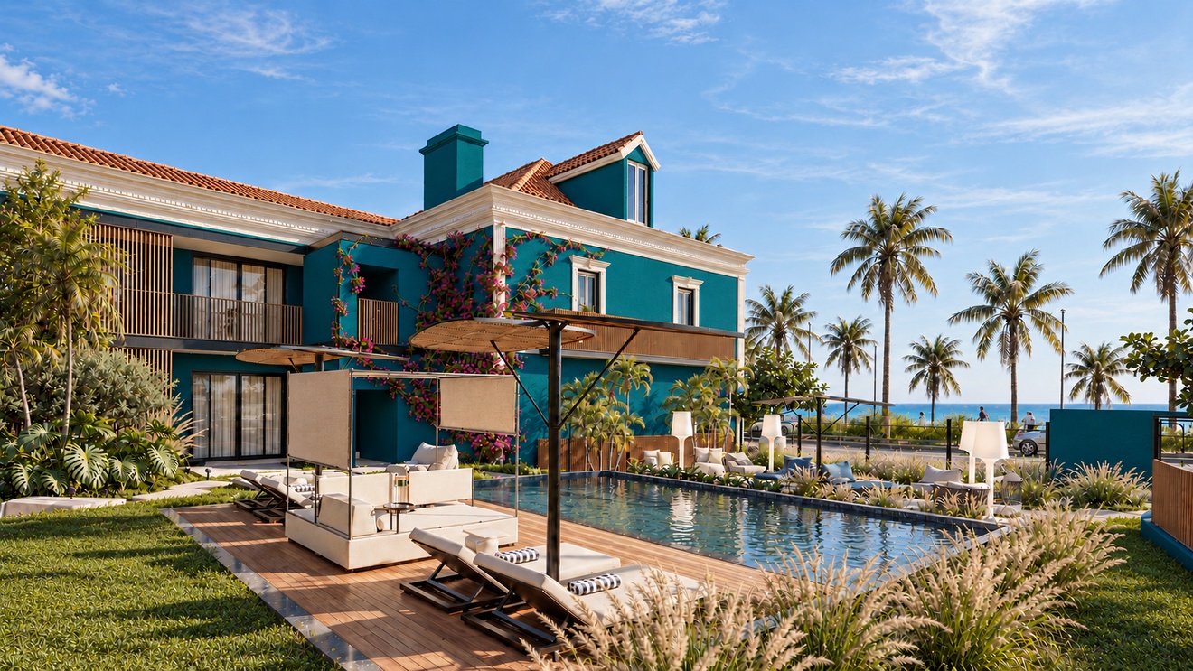 Unique Ocean · jardim e piscina junto ao mar
